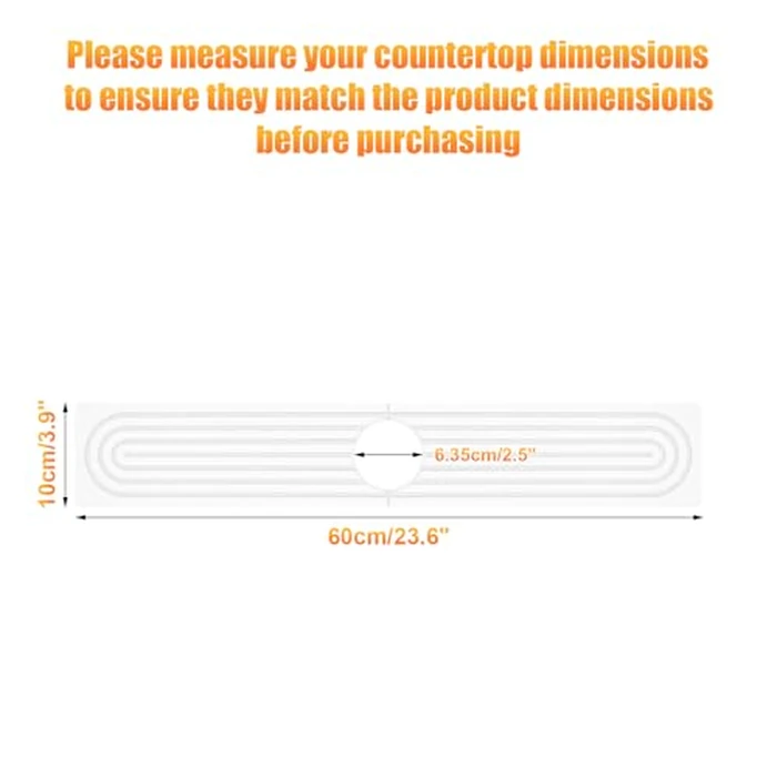 Sunbrnhome Kitchen Sink Faucet Mat, Super Absorbent Diatomaceous Earth Faucet Mat Prevents Water Pooling in Sinks, Sink Splash Guard for Kitchen Bathroom Keeps Countertops Dry (White, 60 cm x 10 cm) by Sunbrnhome - Image 2