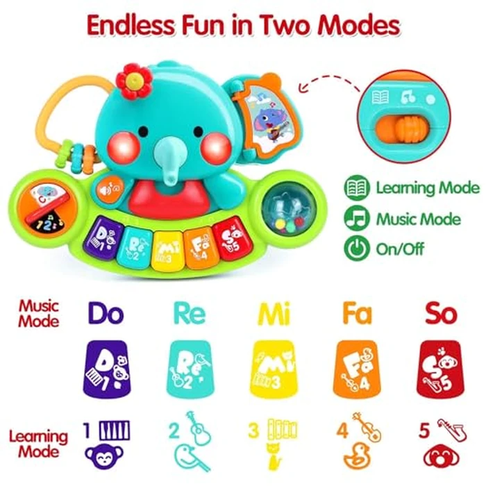Baby Piano Toy 6 to 12 Months Light Up Music Baby Toys for 6 9 12 18 Months Early Learning Educational Piano Keyboard Infant Babies Girl Toy 1 Year Old Boy Girls Gift by WITALENT - Image 3
