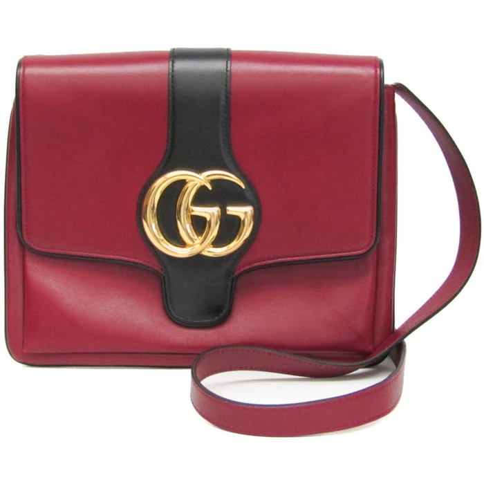 Gucci Leather Shoulder Bag - Leather - Black/Dark Red by Gucci - Refurbished - Excellent condition - US$1069.99
