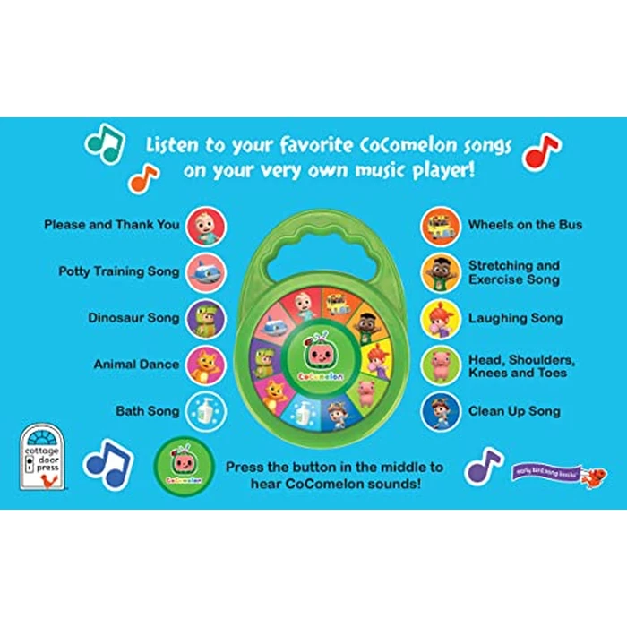 CoComelon Favorite Sing-Along Songs - Children's Deluxe Music Player Toy and Board Book Set, Ages 1-5 by Cottage Door Press - Image 2