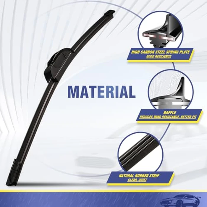 3 Wipers Factory Replacement for Toyota Highlander 2008-2019 Original Equipment Windshield Wiper Blades Set 26"+20"+12" (Set of 3) U/J HOOK by NAVOTY - Image 2