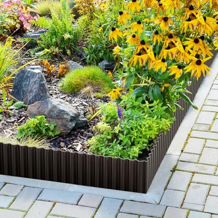 LAVEVE Corrugated Metal Garden Edging 6" x 40Ft, Landscape Edging Border for Lawn, Flower Bed, Garden Fence, Paver Edging (Black) by LAVEVE - Image 2