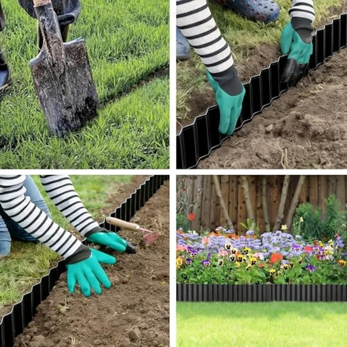 LAVEVE Corrugated Metal Garden Edging 6" x 40Ft, Landscape Edging Border for Lawn, Flower Bed, Garden Fence, Paver Edging (Black) by LAVEVE - Image 4