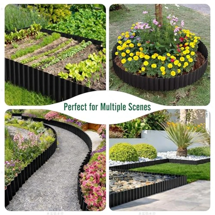 LAVEVE Corrugated Metal Garden Edging 6" x 40Ft, Landscape Edging Border for Lawn, Flower Bed, Garden Fence, Paver Edging (Black) by LAVEVE - Image 7