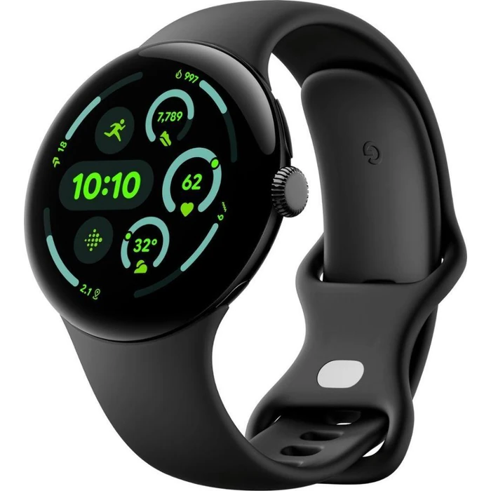 Google Pixel Watch 3 (Bluetooth + LTE) - 32GB - 41mm - Matte Black 100% Recycled Aluminum Case with Obsidian Fluoroelastomer Active Band by Google - Image 2