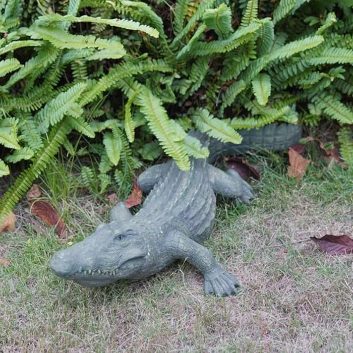 DiliComing Swamp Alligator Garden Statue - 28 Inch Realistic Crocodile Sculpture for Lawn Ornament Stalking Alligator Decor for Yard Gifts for Father 28 x 12 x 6 Inch by DiliComing - Image 5