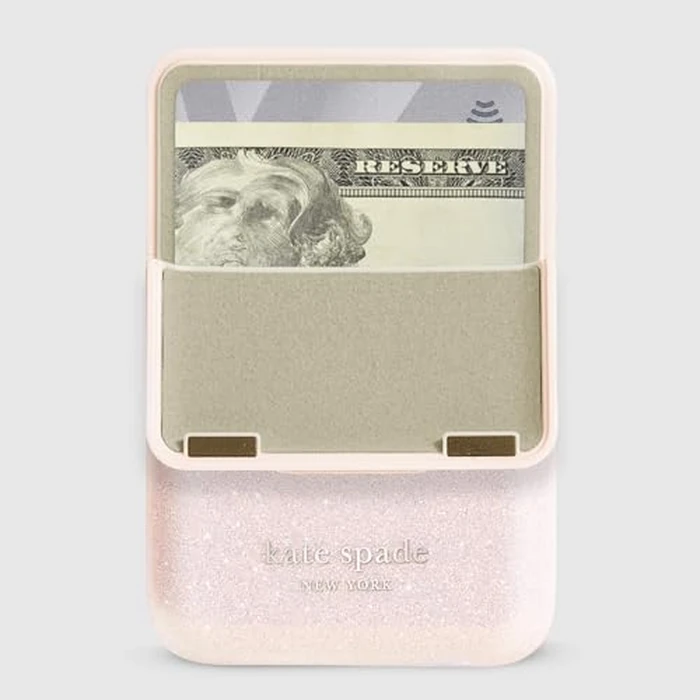kate spade new york Magnetic Flip Phone Wallet/Card Holder - Compatible with MagSafe Phones and Cases - That Sparkle Pink by Kate Spade New York - Image 2