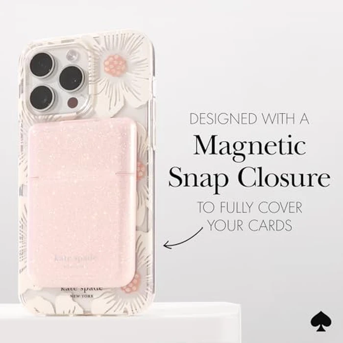 kate spade new york Magnetic Flip Phone Wallet/Card Holder - Compatible with MagSafe Phones and Cases - That Sparkle Pink by Kate Spade New York - Image 3