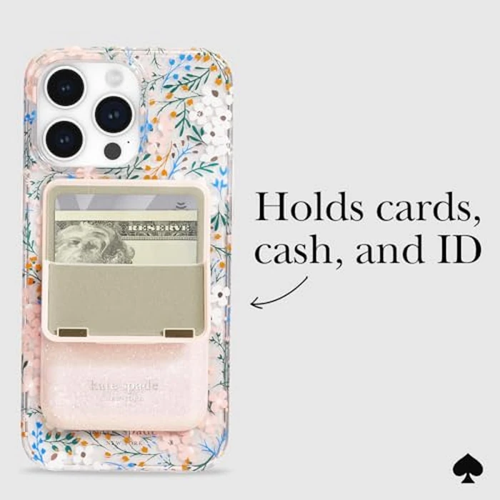 kate spade new york Magnetic Flip Phone Wallet/Card Holder - Compatible with MagSafe Phones and Cases - That Sparkle Pink by Kate Spade New York - Image 4