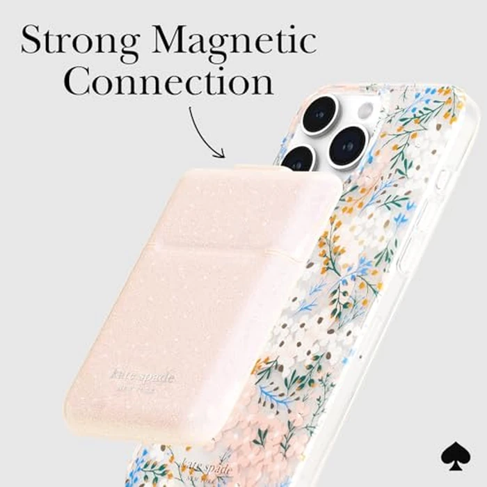 kate spade new york Magnetic Flip Phone Wallet/Card Holder - Compatible with MagSafe Phones and Cases - That Sparkle Pink by Kate Spade New York - Image 5