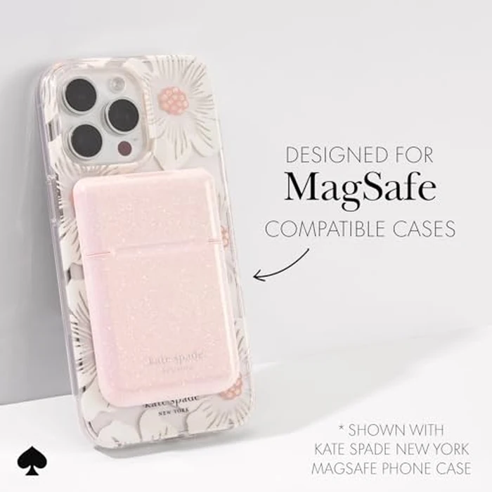 kate spade new york Magnetic Flip Phone Wallet/Card Holder - Compatible with MagSafe Phones and Cases - That Sparkle Pink by Kate Spade New York - Image 6