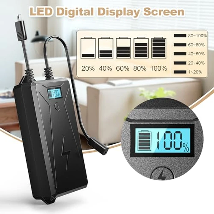 Battery Pack for Reclining Furniture with Charger, 2500mAh Universal Recliner Battery Pack Rechargeable, 2 Pin Batteries Packs for Reclining Furniture W/LED Display for Electric Sofa Couch Lift Chair by pojifi - Image 5