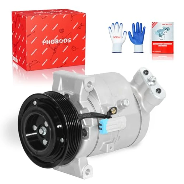 PHOBOOS A/C Compressor with Clutch Compatible with Chevrolet Camaro 2010-2015 V6 3.6L. Fast Cooling, Low Noise, Easy Installation, Ref. CO 22258C by PHOBOOS - Used - Very Good condition - US$94.92