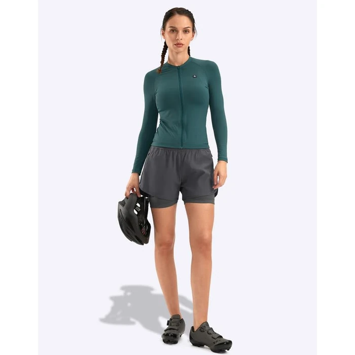 Women's Mountain Bike Shorts 4D Padded Cycling Riding Road Biking Bicycle Biker Cycle Padding UPF 50+ Shorts for Women Zipper Pockets(Dark Grey,M) by Bikewa - Image 6