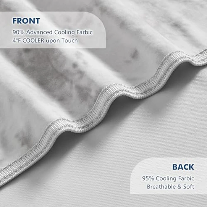 EMME Cooling Blanket Twin Size (60"x80"), Q-Max 0.5 Cooling Blankets for Hot Sleepers, Summer Ice Blanket for Nights Sweats, Lightweight Grey Sheet for Bed by EMME - Image 4