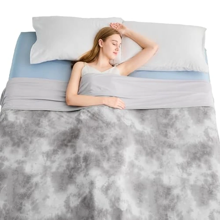 EMME Cooling Blanket Twin Size (60"x80"), Q-Max 0.5 Cooling Blankets for Hot Sleepers, Summer Ice Blanket for Nights Sweats, Lightweight Grey Sheet for Bed by EMME - Image 9