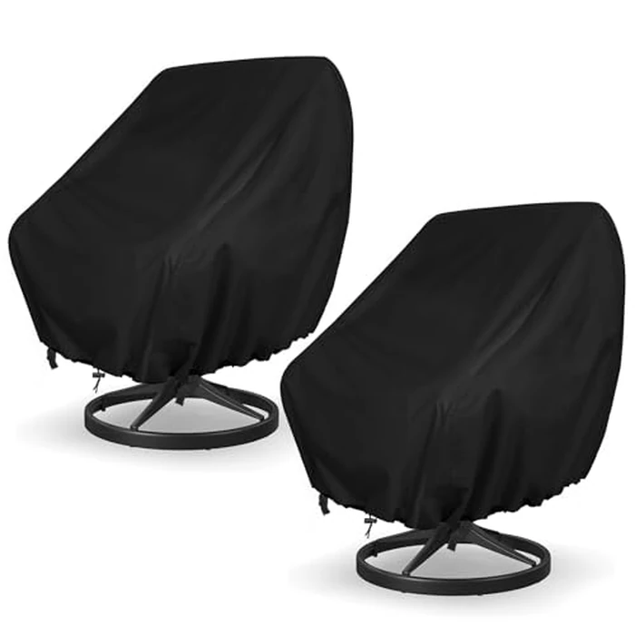 GARPROVM Outdoor Swivel Chair Covers Waterproof 2 Pack, Winterproof Garden Chair Covers Patio Chair Covers, Outdoor Chair Covers 420D Oxford Fabric dustproof Patio Furniture Covers, 35" Lx38 Wx29 H by GARPROVM - Used - Like New condition