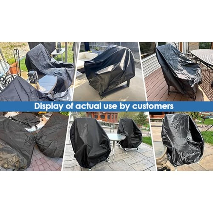 GARPROVM Outdoor Swivel Chair Covers Waterproof 2 Pack, Winterproof Garden Chair Covers Patio Chair Covers, Outdoor Chair Covers 420D Oxford Fabric dustproof Patio Furniture Covers, 35" Lx38 Wx29 H by GARPROVM - Image 6