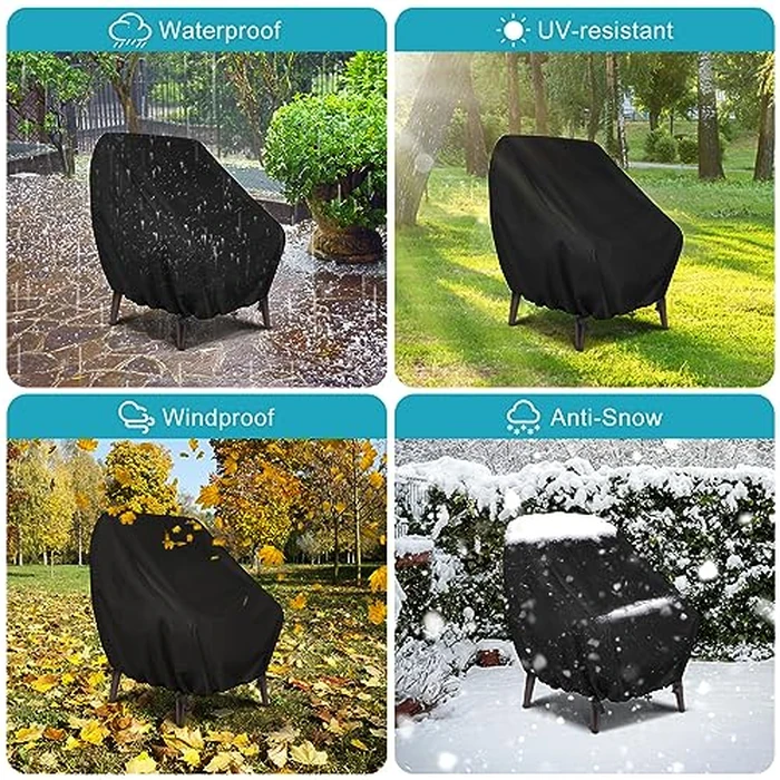 GARPROVM Outdoor Swivel Chair Covers Waterproof 2 Pack, Winterproof Garden Chair Covers Patio Chair Covers, Outdoor Chair Covers 420D Oxford Fabric dustproof Patio Furniture Covers, 35" Lx38 Wx29 H by GARPROVM - Image 7