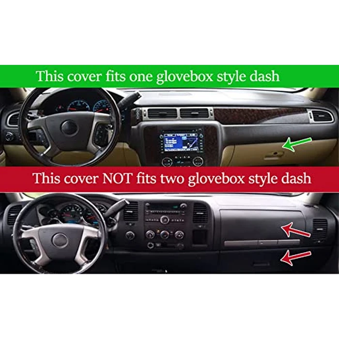 Dash Cover Mat Fit for 2007-2014 GMC Yukon,2007-2013 Chevy Chevrolet Silverado 1500 LTZ/Avalanche/Suburban,07-14 Tahoe, Dashboard Cover Carpet Pad w/o Dash Speaker (Dark Gray) by Yiz - Image 3