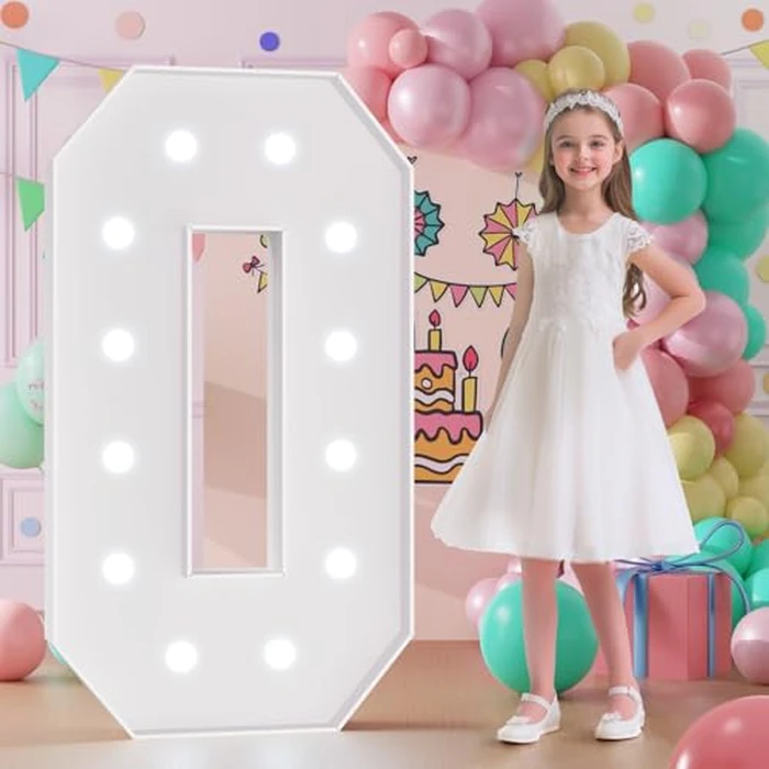 Bugame Light Up Letters, Marquee Letters 4 Feet Tall with Cool White Light, Large Letter for Party Baby Shower Wedding Event Graduation Decoration, Marry Me Light Up Letter 4ft Marquee Sign Letras O by Bugame - Used - Like New condition - US$22.21