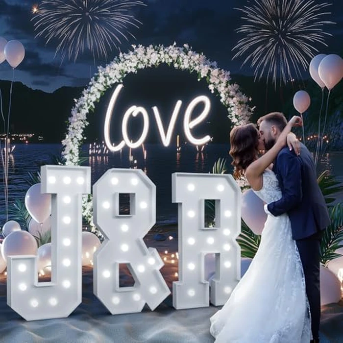 Bugame Light Up Letters, Marquee Letters 4 Feet Tall with Cool White Light, Large Letter for Party Baby Shower Wedding Event Graduation Decoration, Marry Me Light Up Letter 4ft Marquee Sign Letras O by Bugame - Image 7