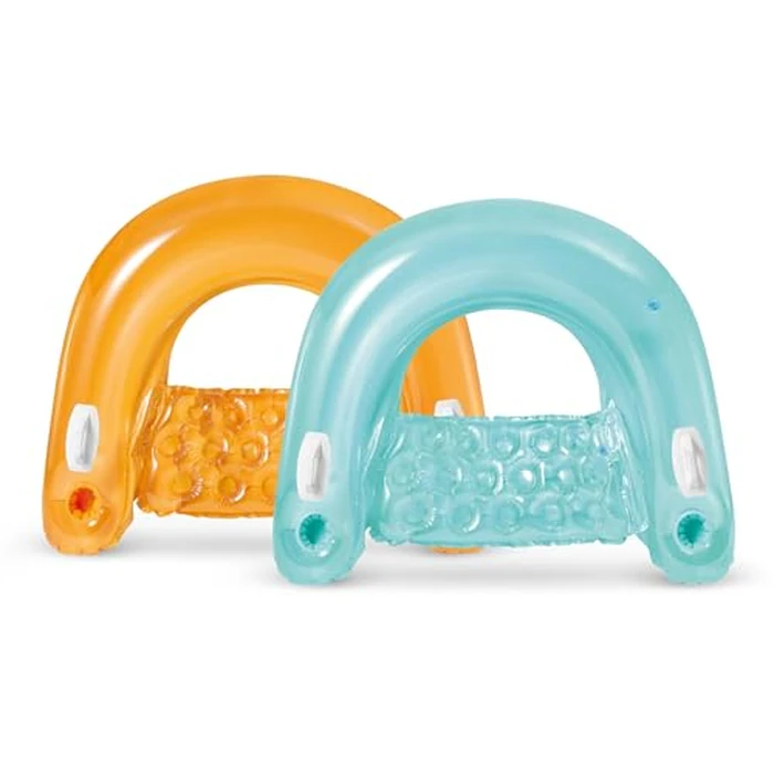 INTEX 58859EP Sit 'N Float Inflatable Pool Float: Pool Lounge with Built-in Cup Holders - Heavy-Duty Handles - 220lb Weight Capacity - 58" x 39" - Colors May Vary by Intex - Used - Like New condition