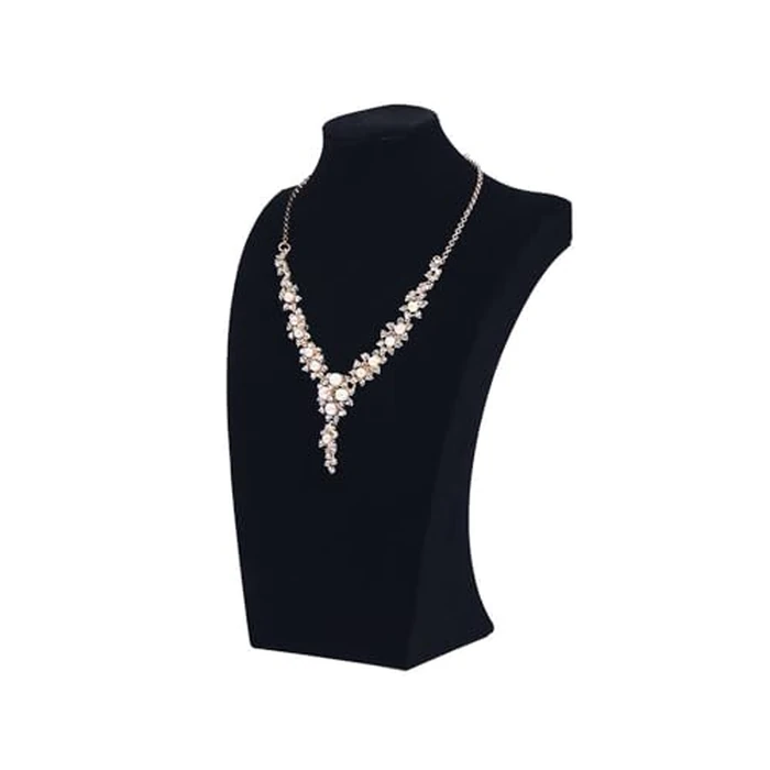 Necklace Bust Display Stand, Black Velvet Necklace Display Holder, Jewelry Necklace Organizer Rack for Home Use or Shop Show (9" Height) by Justsoso - Used - Like New condition - US$9.74