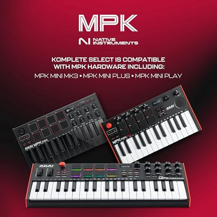 Akai Professional MPK Mini MK3 25 Key USB MIDI Keyboard Controller With 8 Backlit Drum Pads, 8 Knobs, Music Production Software and Native Instruments Sound Package (NKS Integration), Black by Akai Professional - Image 4