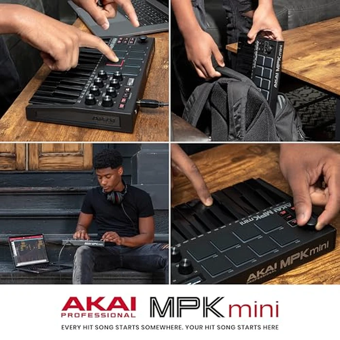 Akai Professional MPK Mini MK3 25 Key USB MIDI Keyboard Controller With 8 Backlit Drum Pads, 8 Knobs, Music Production Software and Native Instruments Sound Package (NKS Integration), Black by Akai Professional - Image 8