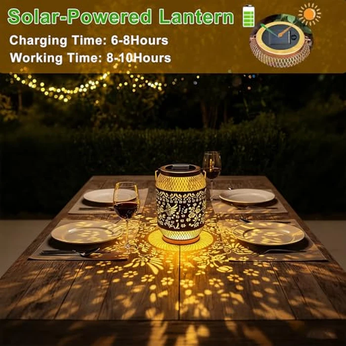 Solar Lanterns Outdoor Waterproof Hummingbird Garden Decor Birthday Gifts for Women Mom Grandma Metal Hanging Solar Lights Decorations Outside for Patio,Yard,Porch,Backyard,Lawn by CWRUIL - Image 3