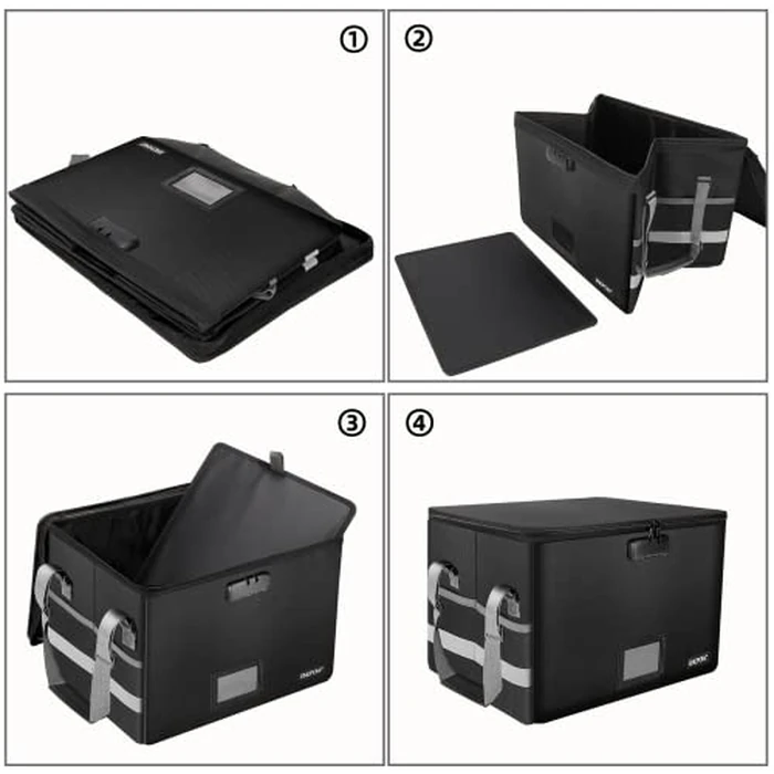 File Box with Lock,ENGPOW Fireproof Box File Storage Organizer Anti-Static Box,Collapsible Fireproof Document Box Filing Box with Handle,Portable Home Office Safe Box for Hanging Letter/Legal Folder by ENGPOW - Image 7