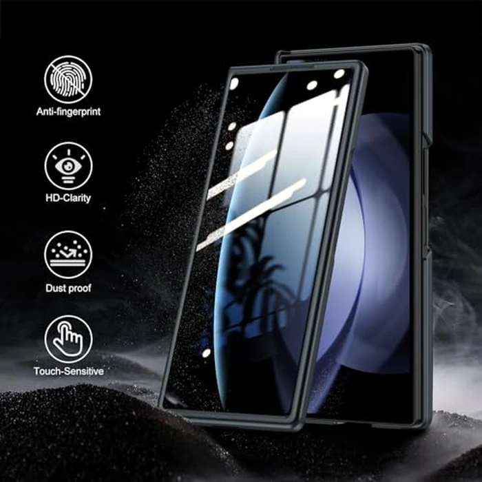 for Galaxy z-Fold-6 Stand Slim Case: Privacy Screen Protector Hidden Kickstand Wireless Charging Thin Design for Business Professionals Phone Cover for Samsung z fold 6 5G 2024 Black by LEIAU - Image 3