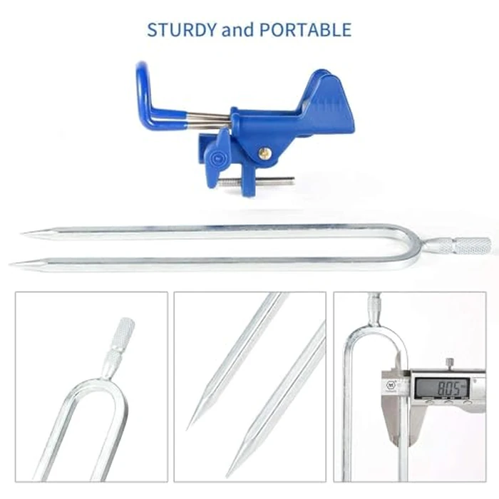 E-jades Fishing Rod Holder for Ground, Upgraded Bank Fishing Pole Holders, 360 degrees Adjustable, 2/4pcs Extra Long Drill Rod Stand for Catfish, Beach, Mud, Men’s Birthday Gifts - Enlarged & Extended Head by e-jades - Image 6