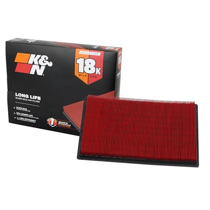 K&N Engine Air Filter: Long Life 18,000 Mile Replacement Air Filter: Compatible with 2000-2020 NISSAN PATHFINDER V6-3.5L F/I, KNA-2031 by K&N - Image 1