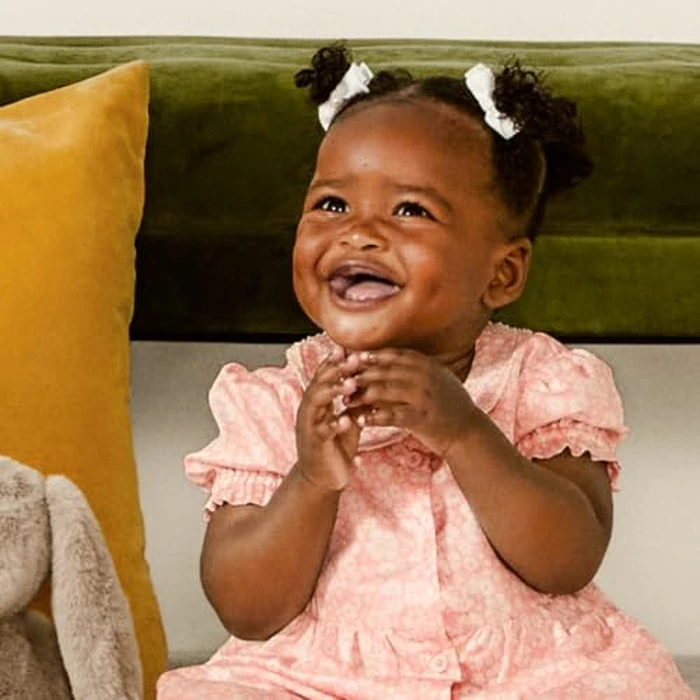 Amazon Essentials Baby_Girls Peter Pan Fit and Flare Cotton Sateen Dress, Blue Ivory Delicate Floral, 18 Months by Amazon Essentials - Image 2