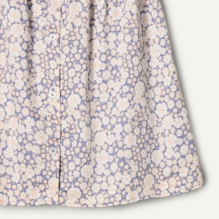 Amazon Essentials Baby_Girls Peter Pan Fit and Flare Cotton Sateen Dress, Blue Ivory Delicate Floral, 18 Months by Amazon Essentials - Image 5