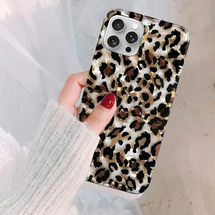 J.west Compatible with iPhone 16 Pro Case,Luxury Sparkle Translucent Clear Vintage Leopard Print Soft Silicone Cover for Girls Women Protective Phone Case for iPhone 16 Pro 6.3 inch Cheetah by J.west - Image 1