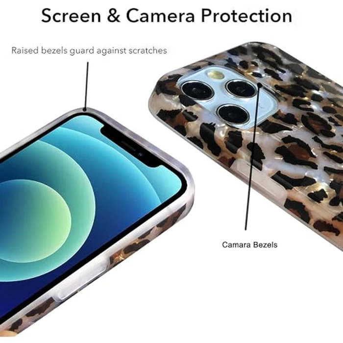 J.west Compatible with iPhone 16 Pro Case,Luxury Sparkle Translucent Clear Vintage Leopard Print Soft Silicone Cover for Girls Women Protective Phone Case for iPhone 16 Pro 6.3 inch Cheetah by J.west - Image 7