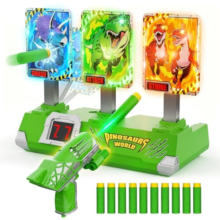 Toys for Boys Age 3-12, Kid Toys, 3 Dinosaur-Themed & 3 Dino Flashing Lights & Dino Claw Launcher, Fun Auto Reset Electronic Scoring Game with Sounds,3 4 5 6 7 8 9 10 11 12 Year Old Boy Birthday Gifts by Tqeieu - Used - Acceptable condition - US$16.41