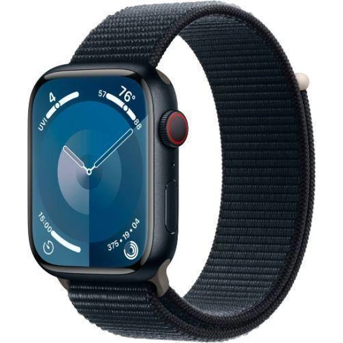 Apple Watch Series 9 (Cellular + GPS) - 64GB - 41mm - Midnight Aluminum Case with Midnight Textile Sport Loop - One Size by Apple - Image 2