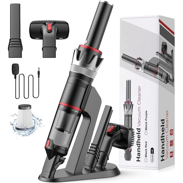 BSRCO HVC-H8R Cordless 8KPa Handheld Vacuum - Black/Red by BSRCO - Refurbished - Excellent condition - US$49.58