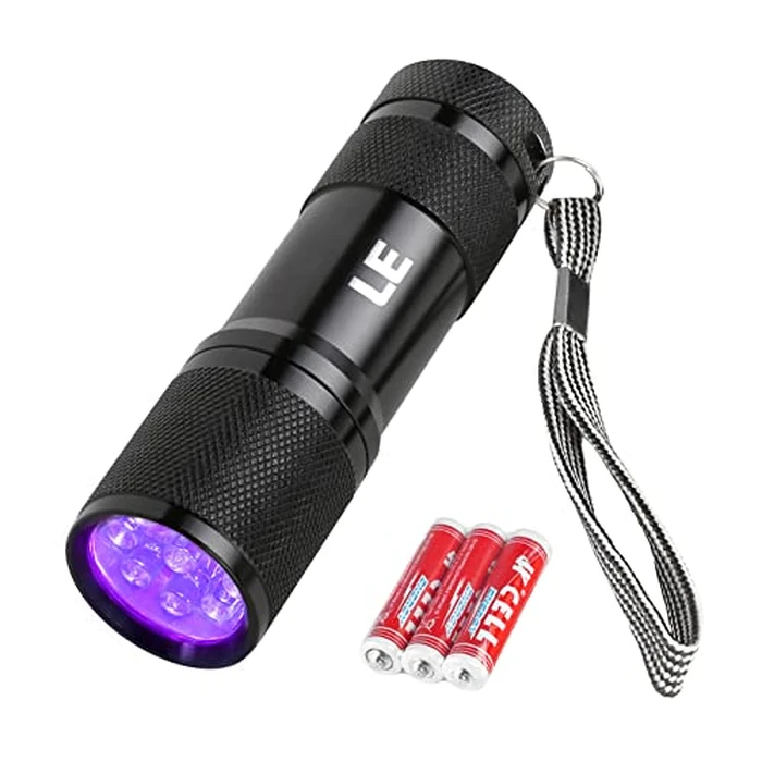 Lighting EVER Black Light Flashlight, Small UV Lights 395nm, Portable Ultraviolet Light Detector for Invisible Ink Pens, Dog Cat Pet Urine Stain, AAA Batteries Included by Lighting EVER - Image 1