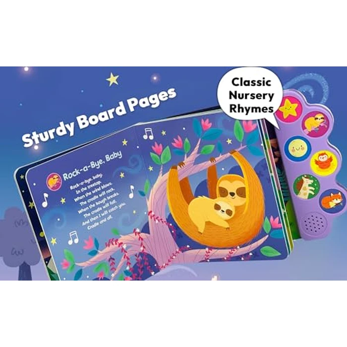 Baby's First Bedtime Songs - Children's Song Board Book with 6 Sing-Along Tunes (Interactive Children's Song Book with 6 Sing-Along Tunes) by Cottage Door Press - Image 2