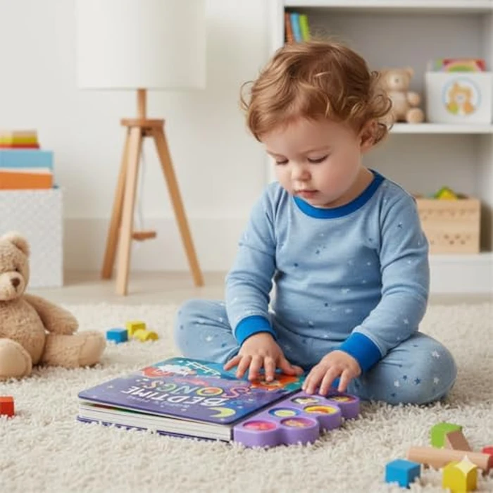 Baby's First Bedtime Songs - Children's Song Board Book with 6 Sing-Along Tunes (Interactive Children's Song Book with 6 Sing-Along Tunes) by Cottage Door Press - Image 7