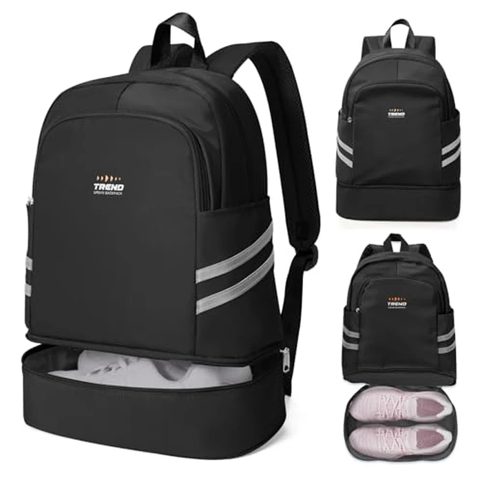 coofay Gym Backpack For Women Waterproof Sports Backpack With Shoe Compartment Lightweight Travel Backpacks Small Gym Bag Dance Volleyball Backpacks by coofay - Image 1