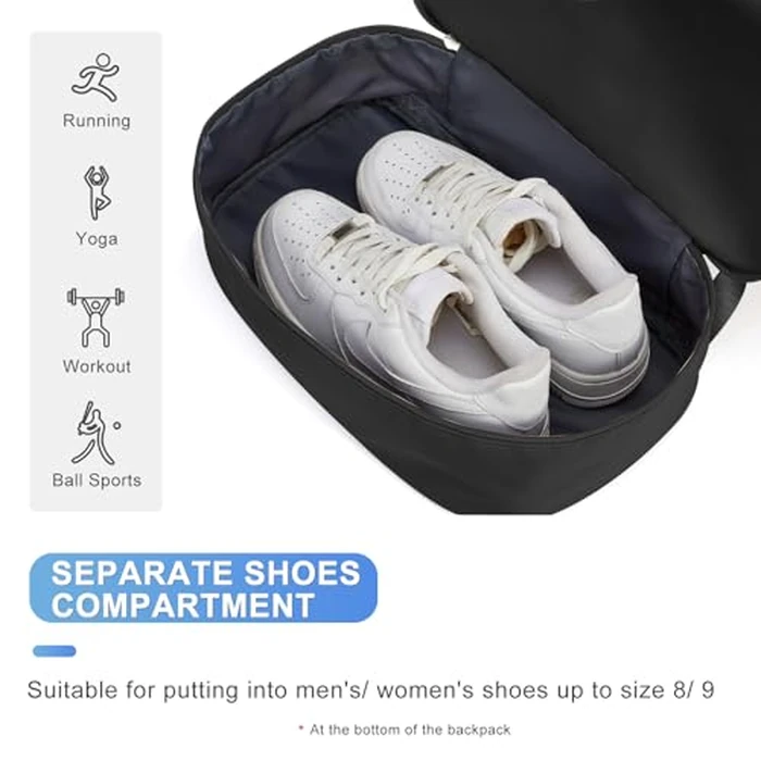 coofay Gym Backpack For Women Waterproof Sports Backpack With Shoe Compartment Lightweight Travel Backpacks Small Gym Bag Dance Volleyball Backpacks by coofay - Image 5