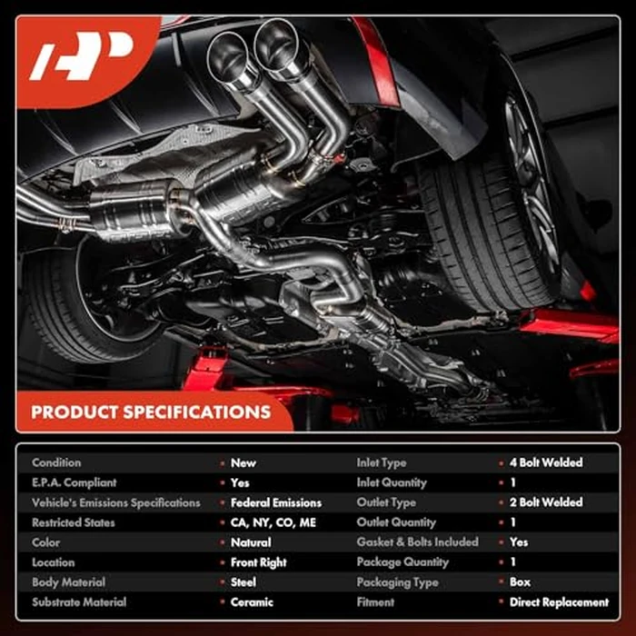 A-Premium Right Firewall Side Catalytic Converter with Gasket Kit Direct-Fit Compatible with Chevrolet Impala 2014-2018 & Buick LaCrosse 2012-2016 & Cadillac XTS 2013-2016, 3.6L, E.P.A. Compliant by A-Premium - Image 3