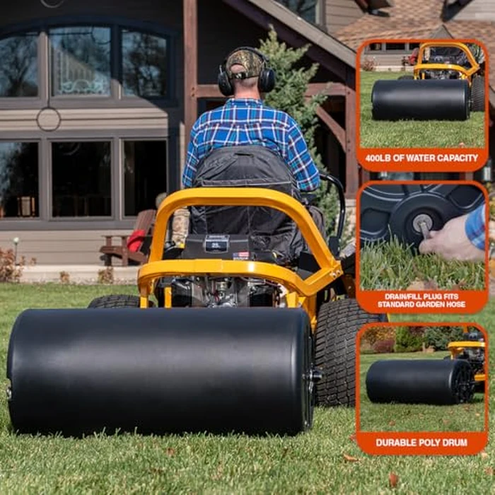 Agri-Fab 45-0606 18" x 36" Tow Behind Poly Lawn Roller 400 lbs weight with water, Poly Drum and Steel Frame, with Plug. Designed for Lawn and Garden Tractors by Agri-Fab - Image 5