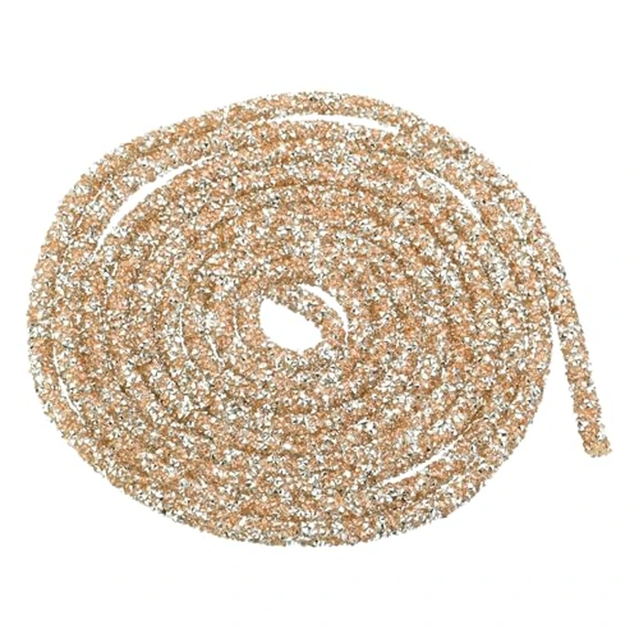 MECCANIXITY 2.5 Yard 7mm 0.28 inch Glitter Sequins Rope Sequins Rhinestone Tube Cord for DIY Wedding Dresses Costume Clothing Shoes Jewelry Accessory Champagne by MECCANIXITY - Used - Like New condition